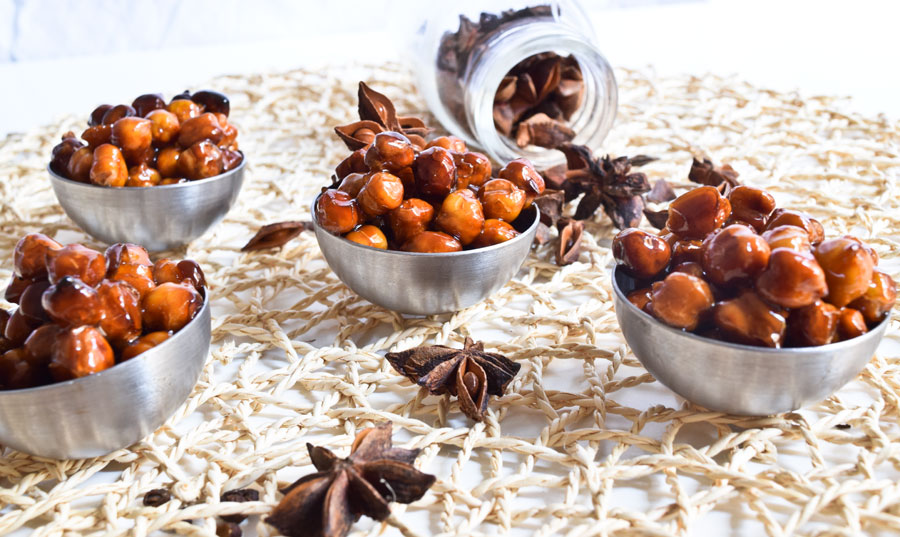 Ρεβύθια ψημένα με σάλτσα μελιού Melefsis Five Spice